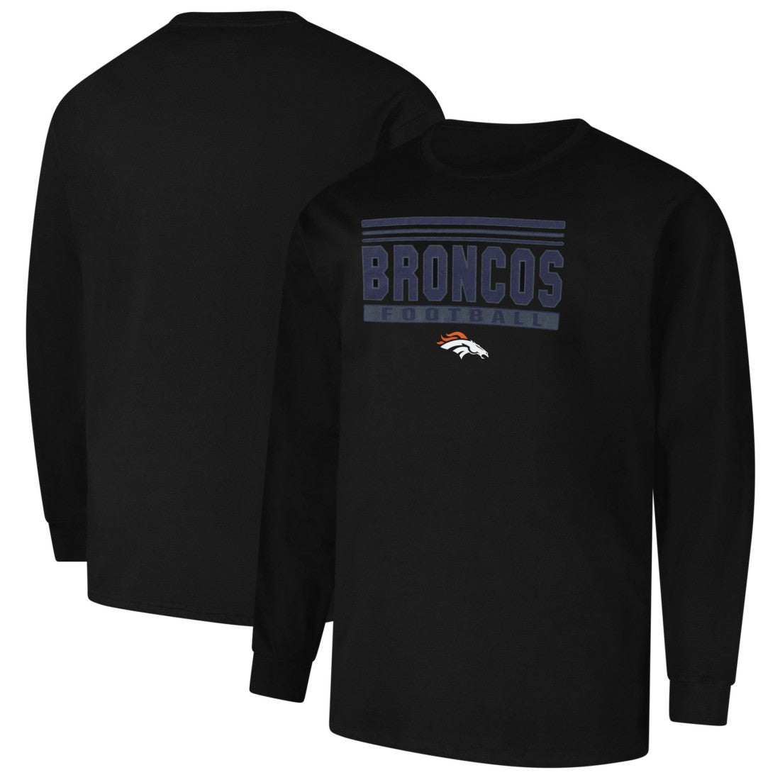 Denver Broncos Profile Big & Tall Pop Long Sleeve T-Shirt Black | NFL