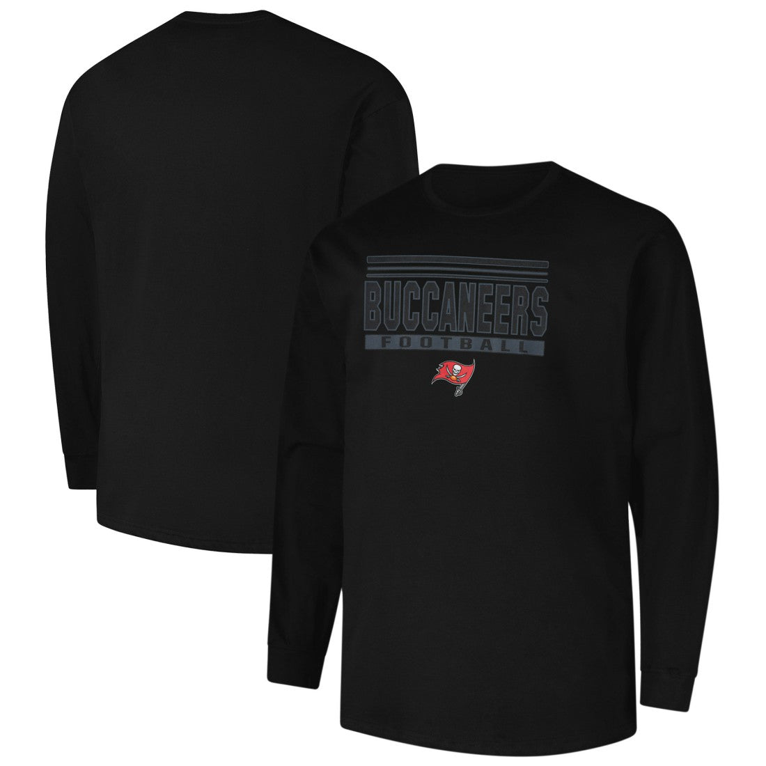 Tampa Bay Buccaneers Profile Big & Tall Pop Long Sleeve T-Shirt Black | NFL