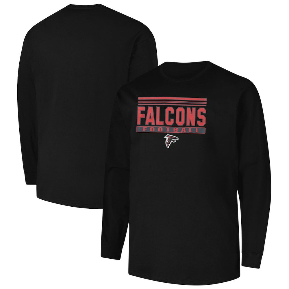 Atlanta Falcons Profile Big & Tall Pop Long Sleeve T-Shirt Black | NFL