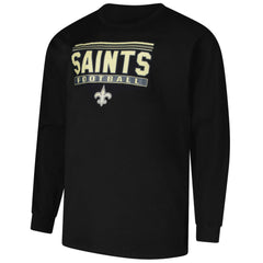 New Orleans Saints Profile Big & Tall Pop Long Sleeve T-Shirt Black | NFL