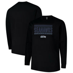 Seattle Seahawks Profile Big & Tall Pop Long Sleeve T-Shirt Black | NFL