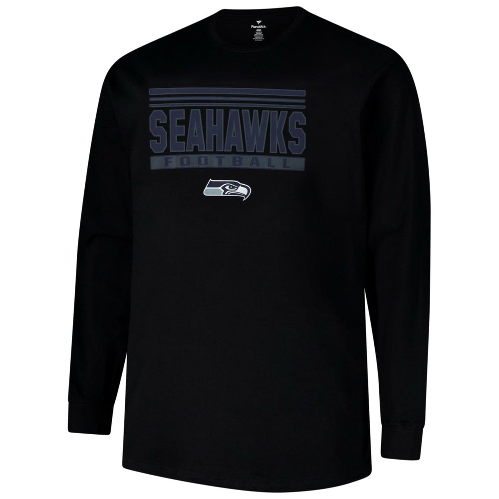 Seattle Seahawks Profile Big & Tall Pop Long Sleeve T-Shirt Black | NFL