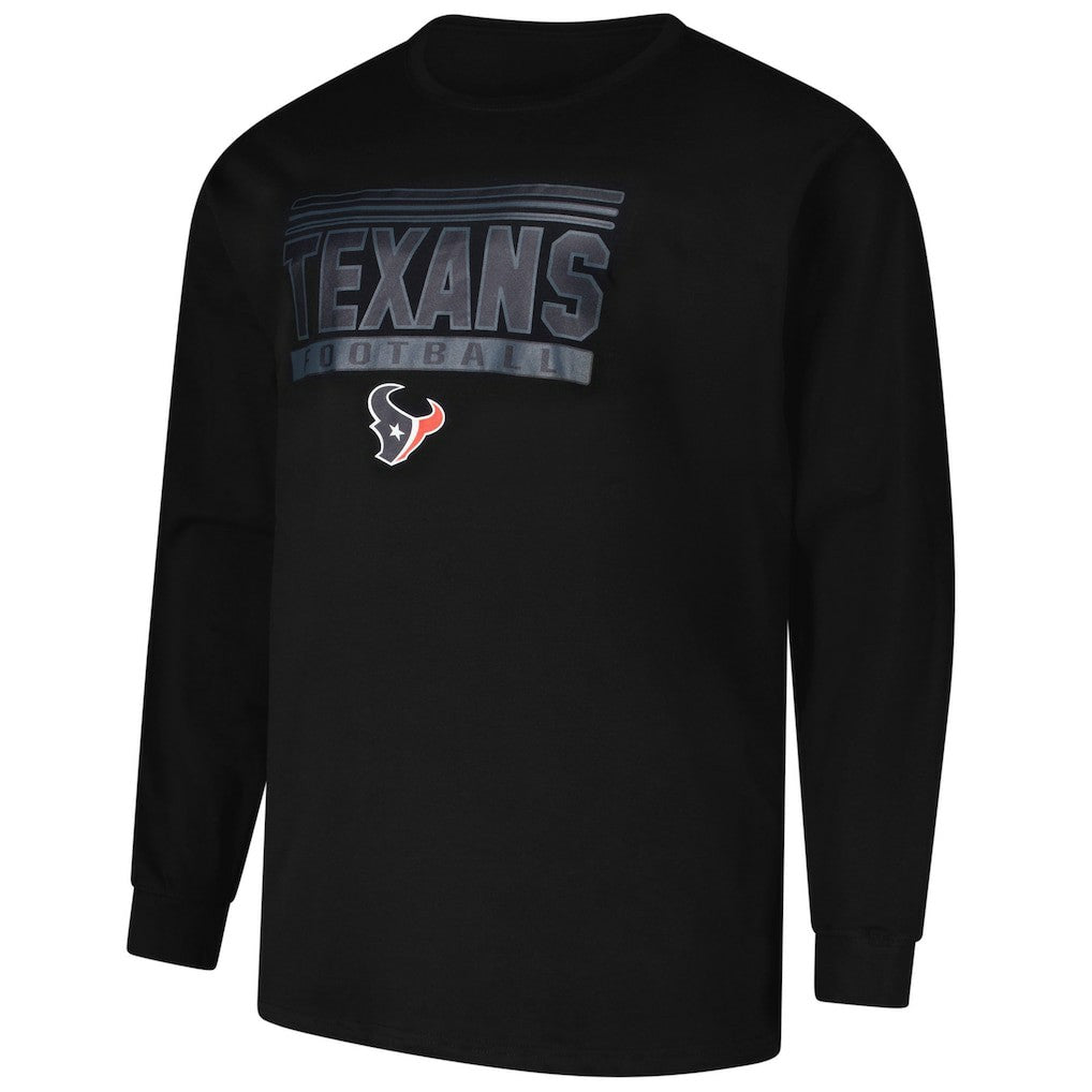 Houston Texans Profile Big & Tall Pop Long Sleeve T-Shirt Black | NFL