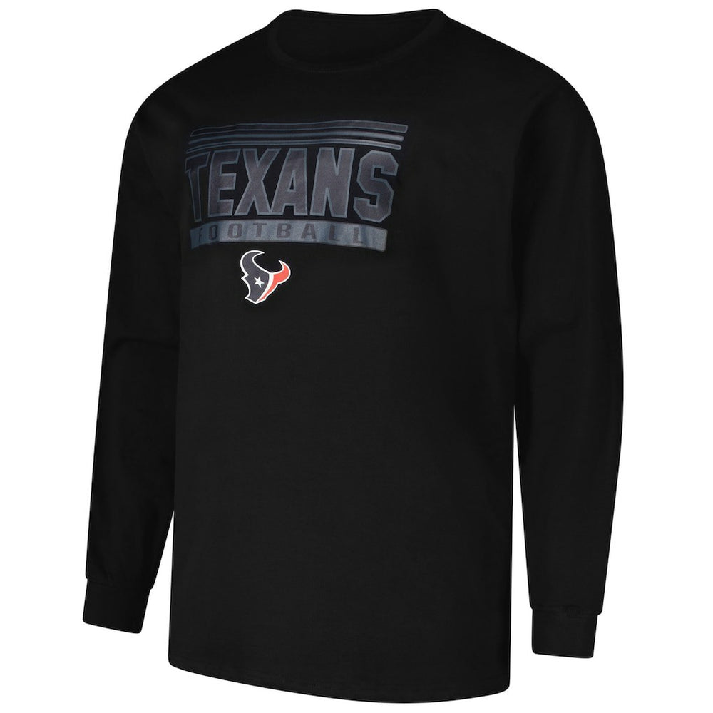 Houston Texans Profile Big & Tall Pop Long Sleeve T-Shirt Black | NFL