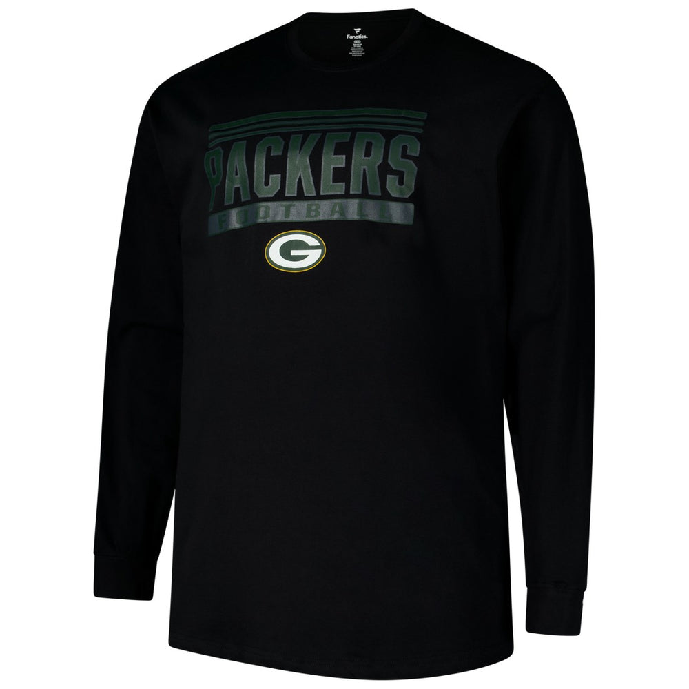 Green Bay Packers Profile Big & Tall Pop Long Sleeve T-Shirt Black | NFL