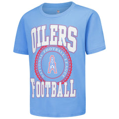 Tennessee Titans Youth Oilers Throwback Stitched Up Retro Logo T-Shirt Light Blue | NFL