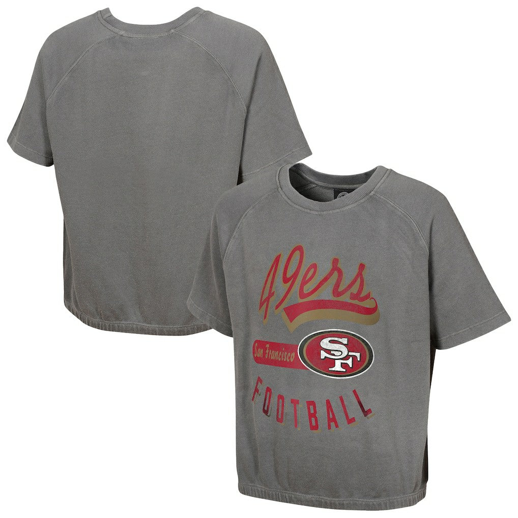 San Francisco 49ers Women's Mineral Wash Short Sleeve Top Gray | NFL