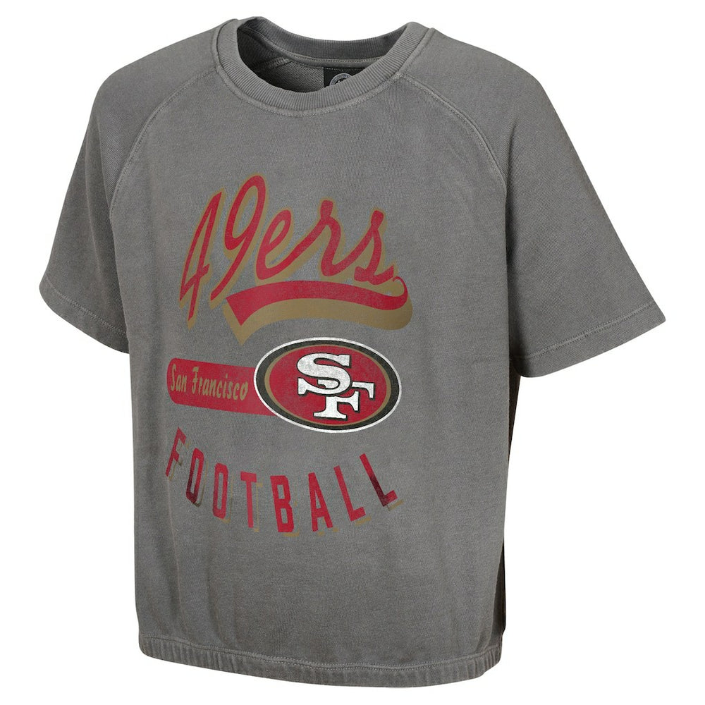 San Francisco 49ers Women's Mineral Wash Short Sleeve Top Gray | NFL