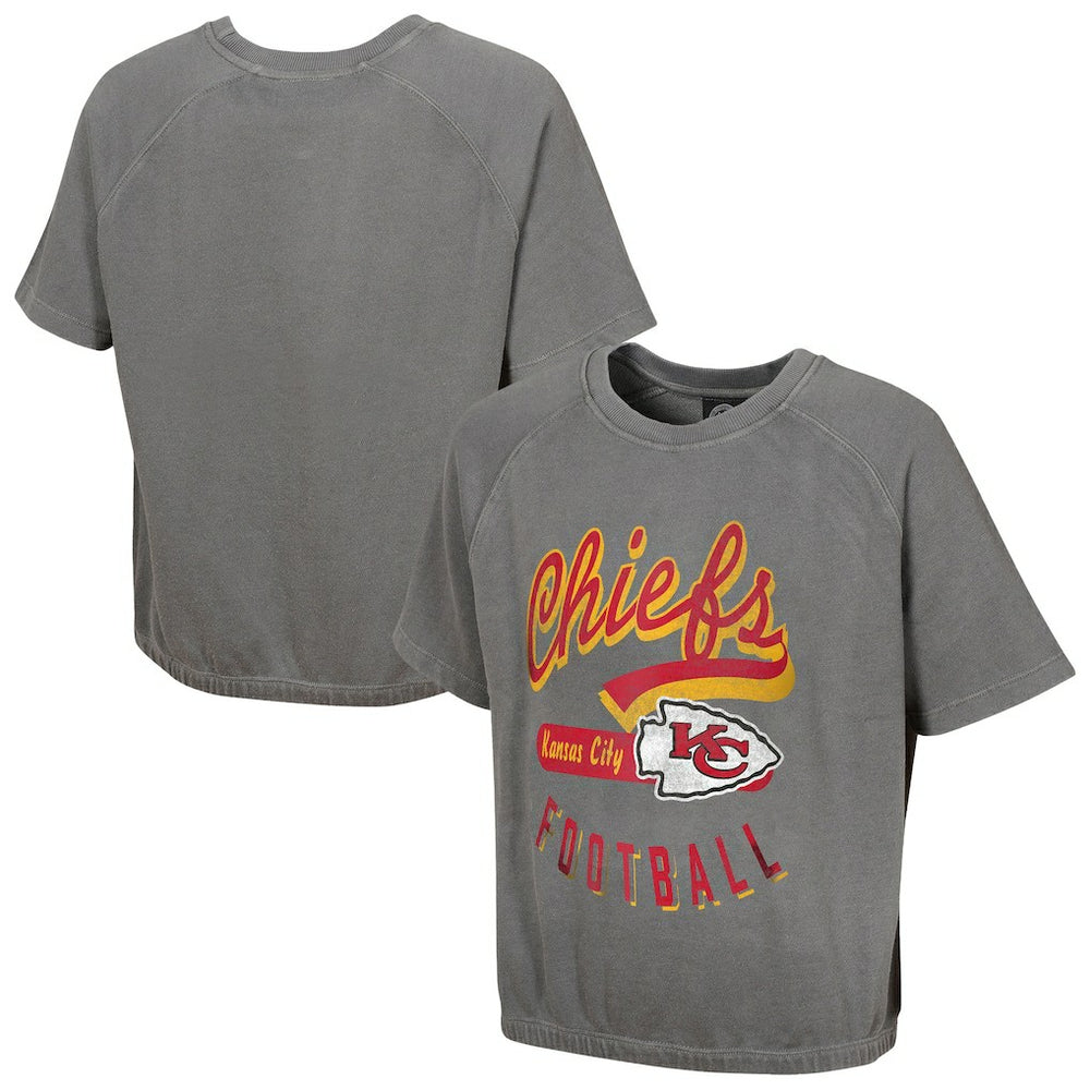 Kansas City Chiefs Women's Mineral Wash Short Sleeve Top Gray | NFL