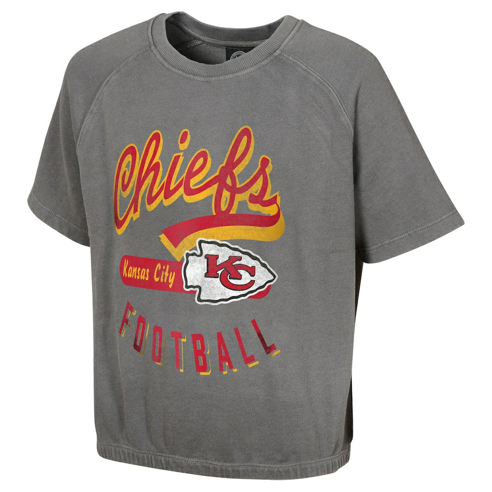 Kansas City Chiefs Women's Mineral Wash Short Sleeve Top Gray | NFL