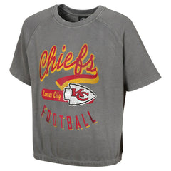 Kansas City Chiefs Women's Mineral Wash Short Sleeve Top Gray | NFL