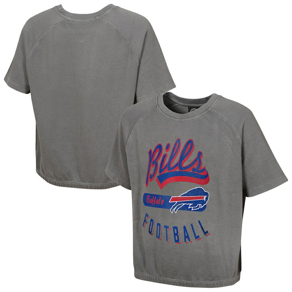 Buffalo Bills Women's Mineral Wash Short Sleeve Top Gray | NFL