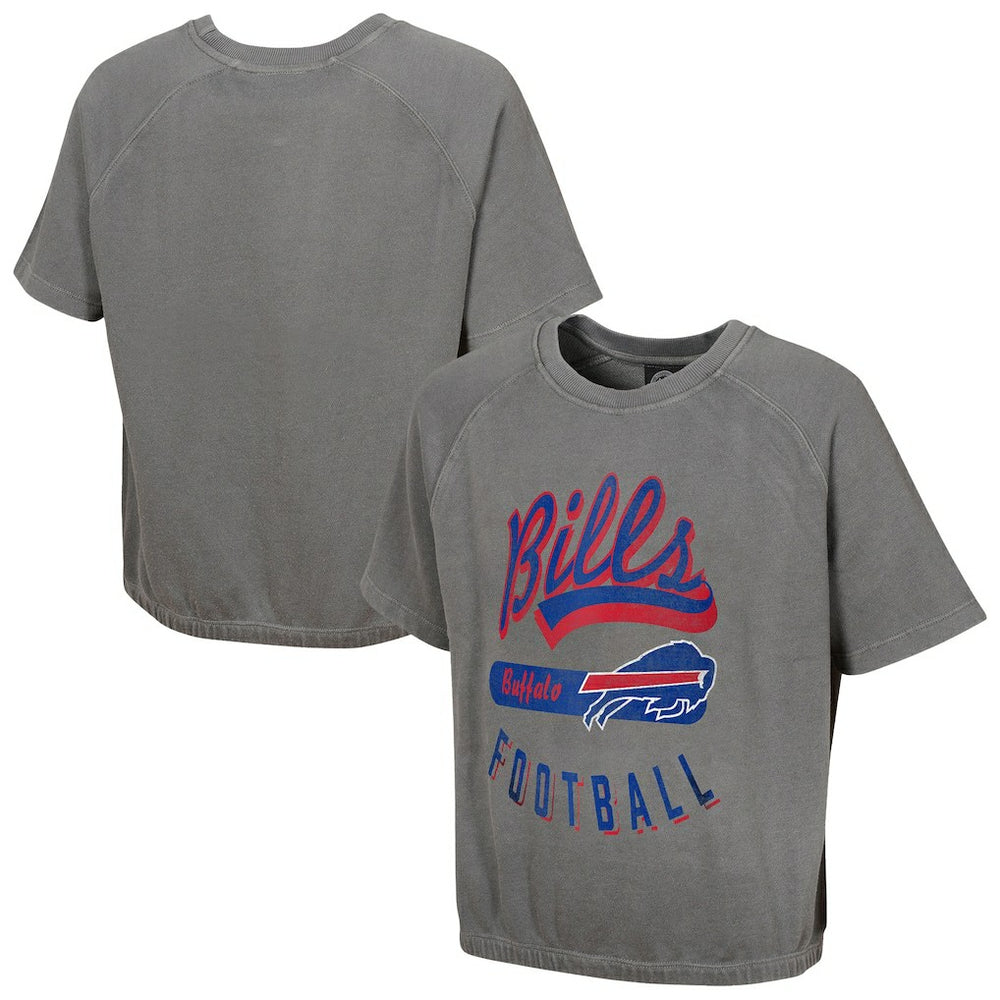 Buffalo Bills Women's Mineral Wash Short Sleeve Top Gray | NFL