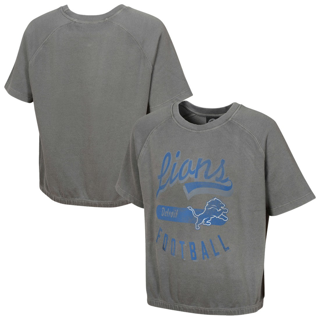 Detroit Lions Women's Mineral Wash Short Sleeve Top Gray | NFL