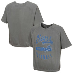 Detroit Lions Women's Mineral Wash Short Sleeve Top Gray | NFL