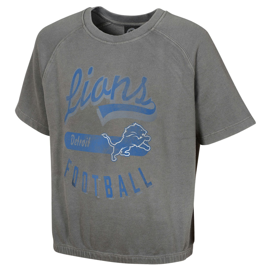 Detroit Lions Women's Mineral Wash Short Sleeve Top Gray | NFL