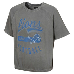 Detroit Lions Women's Mineral Wash Short Sleeve Top Gray | NFL