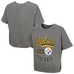 Pittsburgh Steelers Women's Mineral Wash Short Sleeve Top Gray | NFL