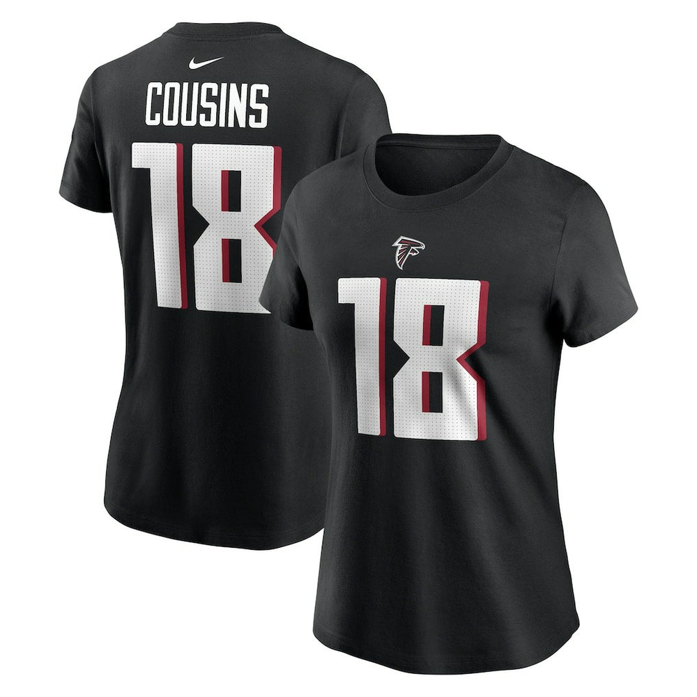 Kirk Cousins Atlanta Falcons Women's Player Name & Number T-Shirt Black | Nike for Sale