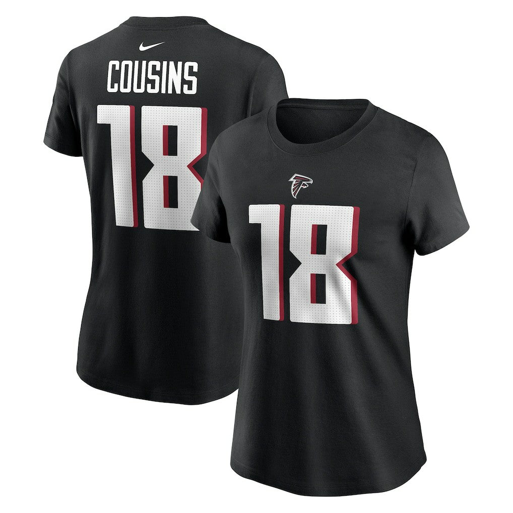 Kirk Cousins Atlanta Falcons Women's Player Name & Number T-Shirt Black | Nike for Sale