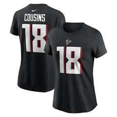 Kirk Cousins Atlanta Falcons Women's Player Name & Number T-Shirt Black | Nike for Sale