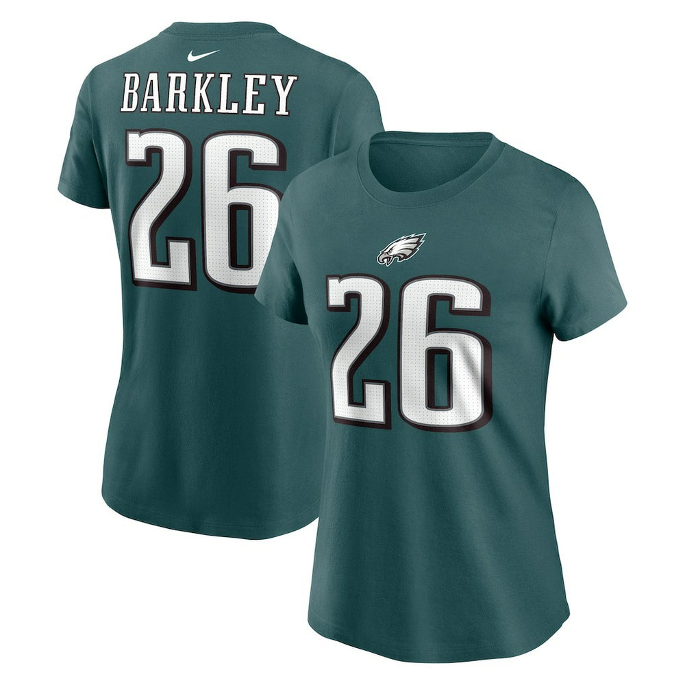 Saquon Barkley Philadelphia Eagles Women's Player Name & Number T-Shirt Midnight Green | Nike for Sale