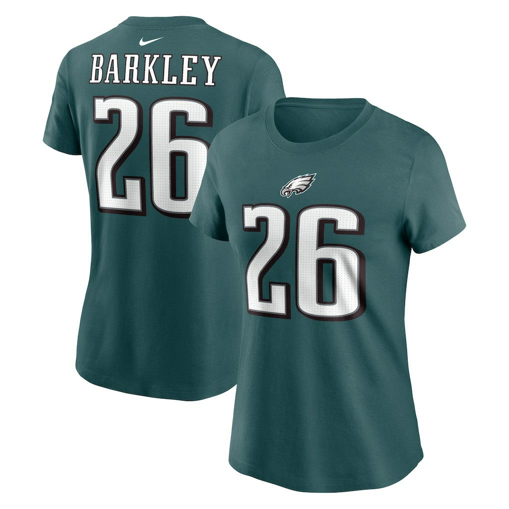 Saquon Barkley Philadelphia Eagles Women's Player Name & Number T-Shirt Midnight Green | Nike for Sale