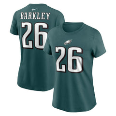 Saquon Barkley Philadelphia Eagles Women's Player Name & Number T-Shirt Midnight Green | Nike for Sale