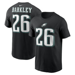 Saquon Barkley Philadelphia Eagles Player Name & Number T-Shirt Black | Nike for Sale