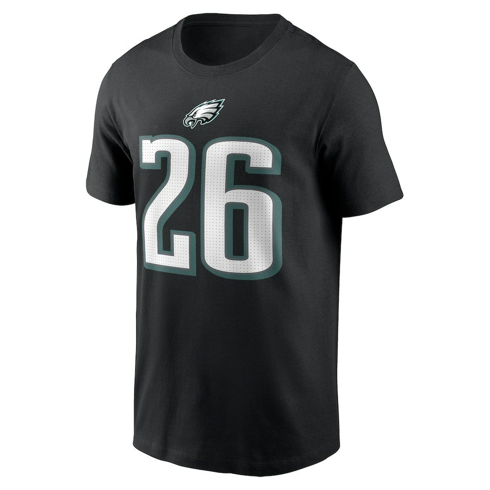 Saquon Barkley Philadelphia Eagles Player Name & Number T-Shirt Black | Nike for Sale