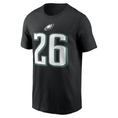 Saquon Barkley Philadelphia Eagles Player Name & Number T-Shirt Black | Nike for Sale