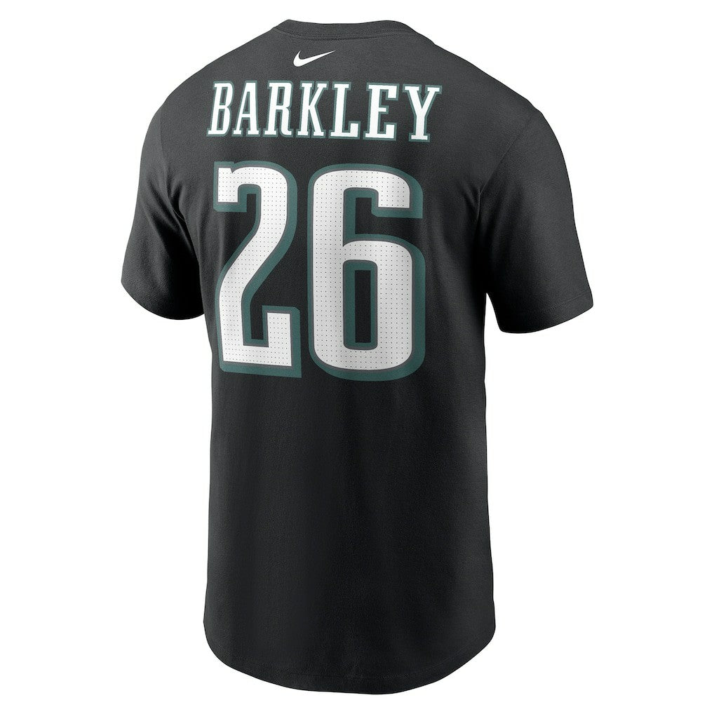 Saquon Barkley Philadelphia Eagles Player Name & Number T-Shirt Black | Nike for Sale