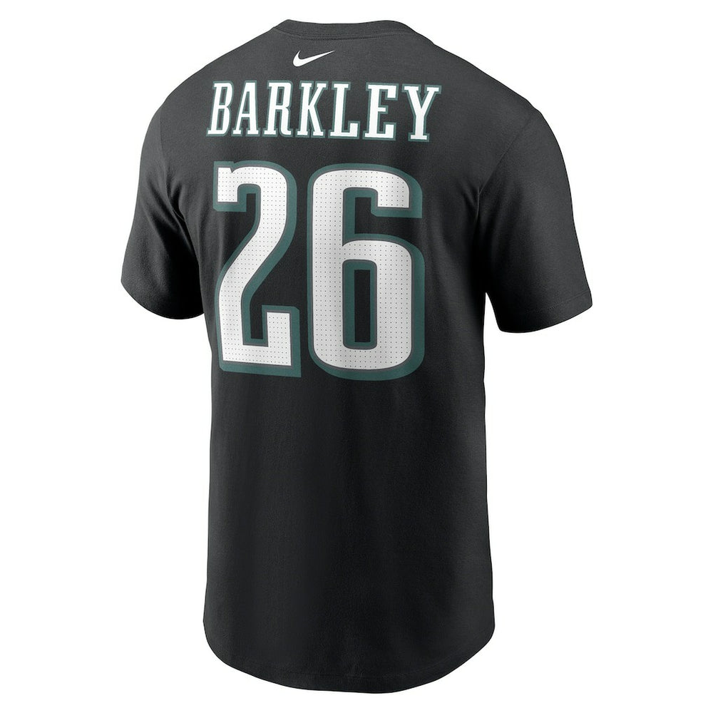 Saquon Barkley Philadelphia Eagles Player Name & Number T-Shirt Black | Nike for Sale