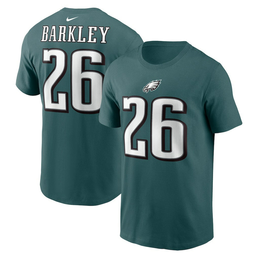 Saquon Barkley Philadelphia Eagles Player Name & Number T-Shirt Midnight Green | Nike for Sale
