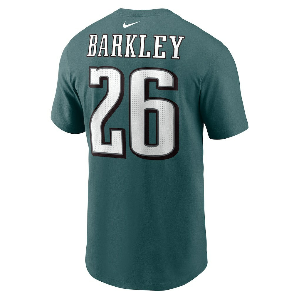Saquon Barkley Philadelphia Eagles Player Name & Number T-Shirt Midnight Green | Nike for Sale