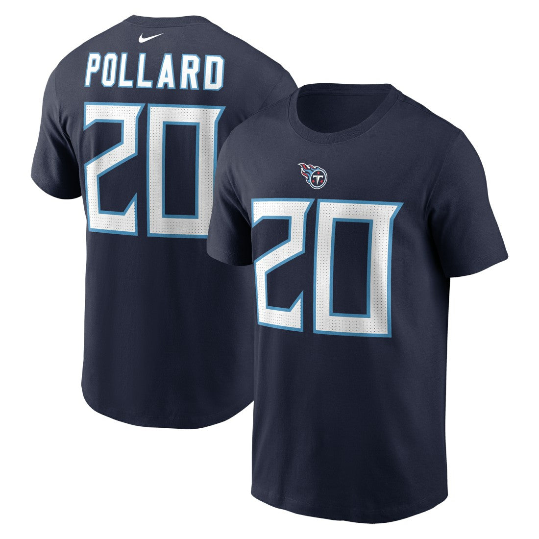 Tony Pollard Tennessee Titans Player Name & Number T-Shirt Navy | Nike for Sale