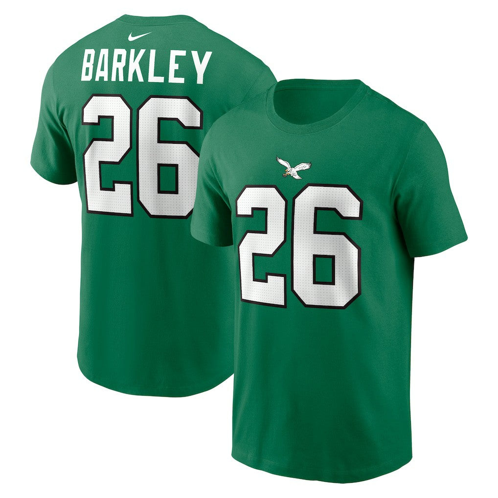 Saquon Barkley Philadelphia Eagles Player Name & Number T-Shirt Kelly Green | Nike for Sale