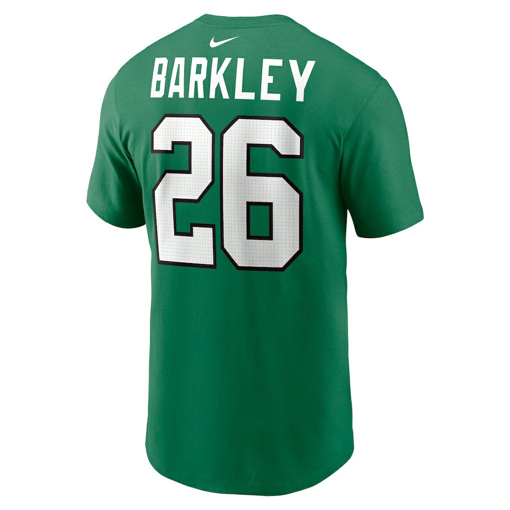 Saquon Barkley Philadelphia Eagles Player Name & Number T-Shirt Kelly Green | Nike for Sale