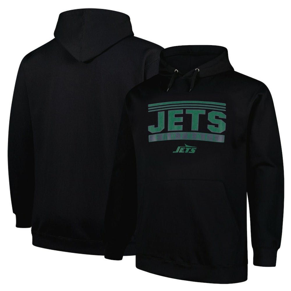 New York Jets Big & Tall Pop Pullover Hoodie Black | Fanatics