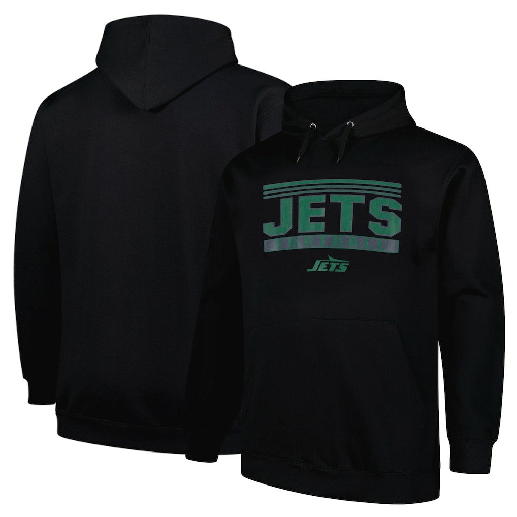 New York Jets Big & Tall Pop Pullover Hoodie Black | Fanatics