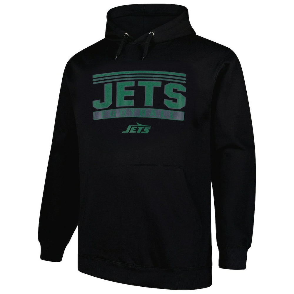 New York Jets Big & Tall Pop Pullover Hoodie Black | Fanatics