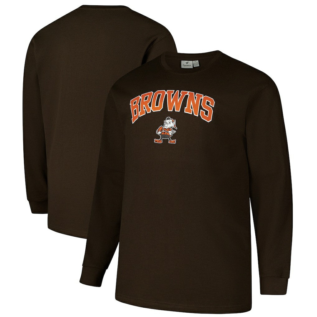 Cleveland Browns Big & Tall Throwback Thermal Long Sleeve T-Shirt Brown | Fanatics