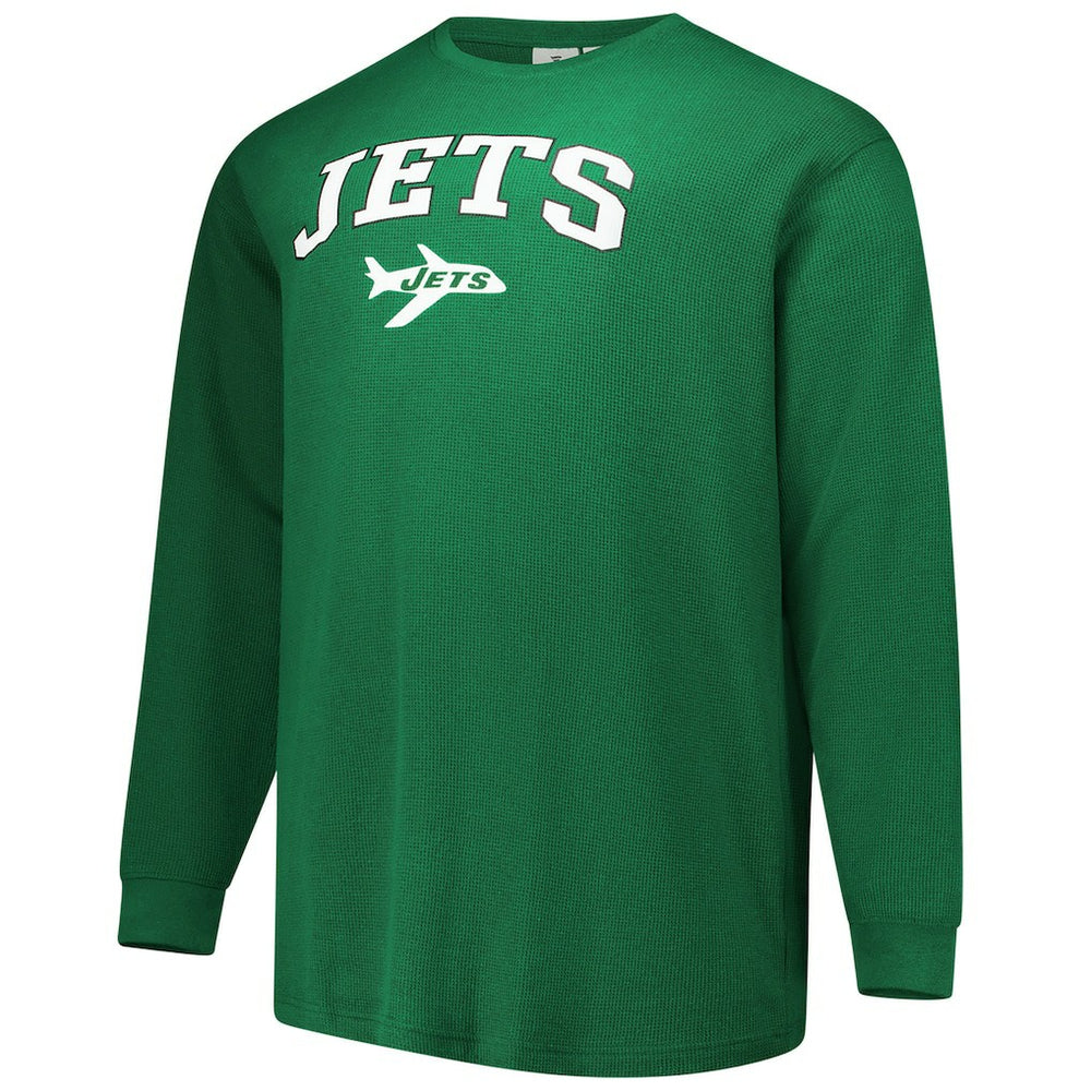 New York Jets Big & Tall Throwback Thermal Long Sleeve T-Shirt Kelly Green | Fanatics