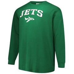 New York Jets Big & Tall Throwback Thermal Long Sleeve T-Shirt Kelly Green | Fanatics
