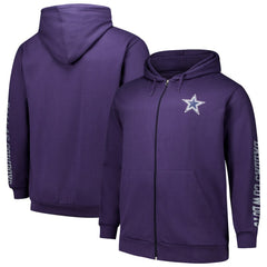 Dallas Cowboys Big & Tall Sleeve Hit Full-Zip Hoodie Purple | Fanatics