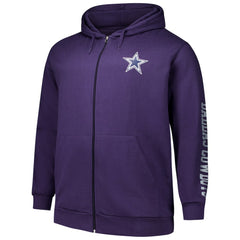 Dallas Cowboys Big & Tall Sleeve Hit Full-Zip Hoodie Purple | Fanatics