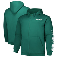 New York Jets Big & Tall Sleeve Hit Full-Zip Hoodie Green | Fanatics
