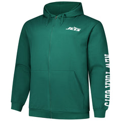 New York Jets Big & Tall Sleeve Hit Full-Zip Hoodie Green | Fanatics