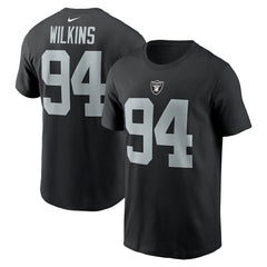 Christian Wilkins Las Vegas Raiders Player Name & Number T-Shirt Black | Nike for Sale
