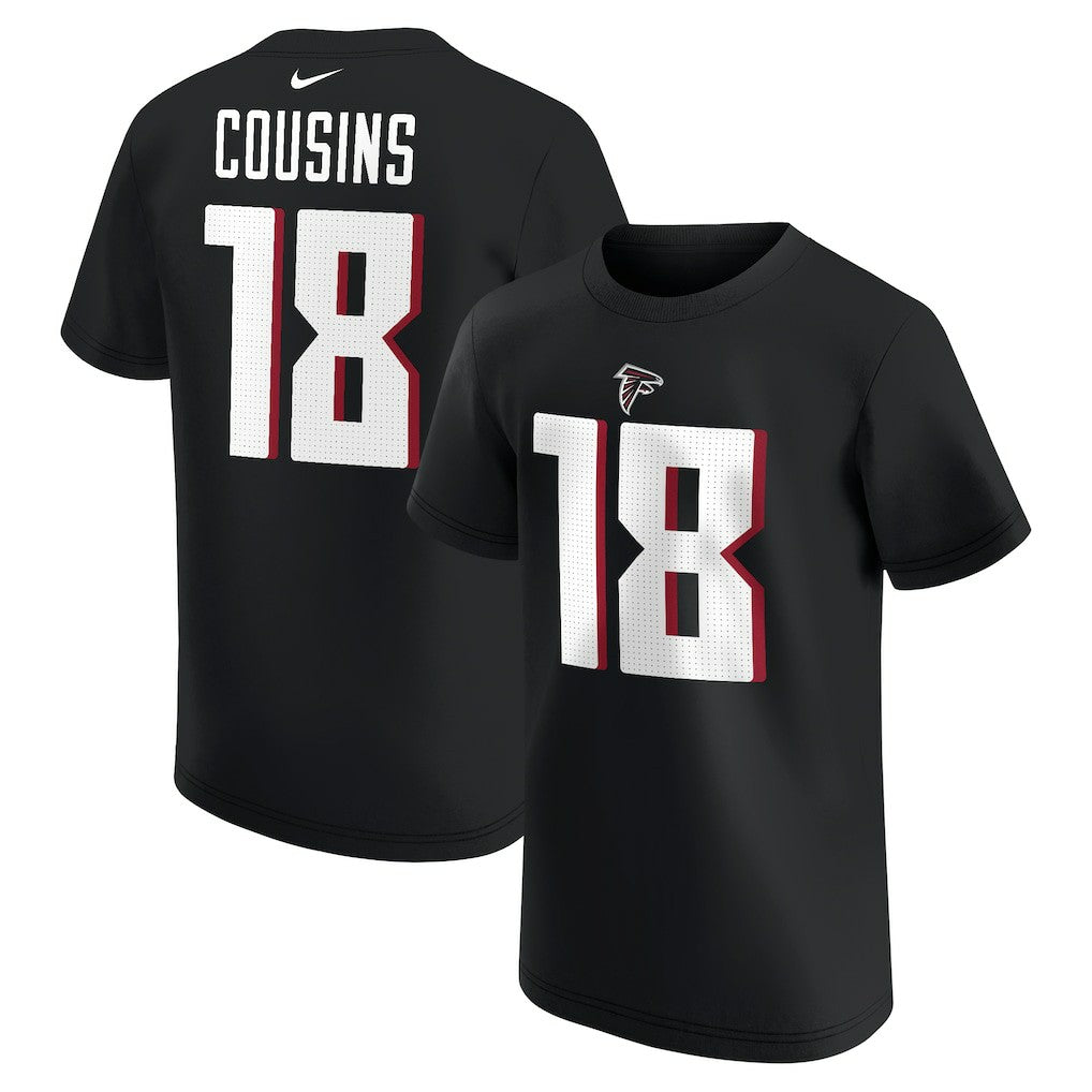 Kirk Cousins Atlanta Falcons Youth Player Name & Number T-Shirt Black | Nike for Sale